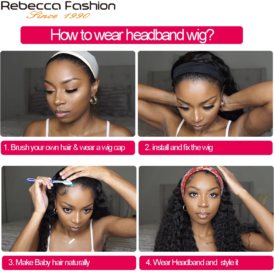 Jerry Curly Human Hair Headband Wig - Image 5