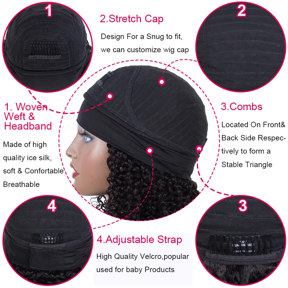 Jerry Curly Human Hair Headband Wig - Image 4