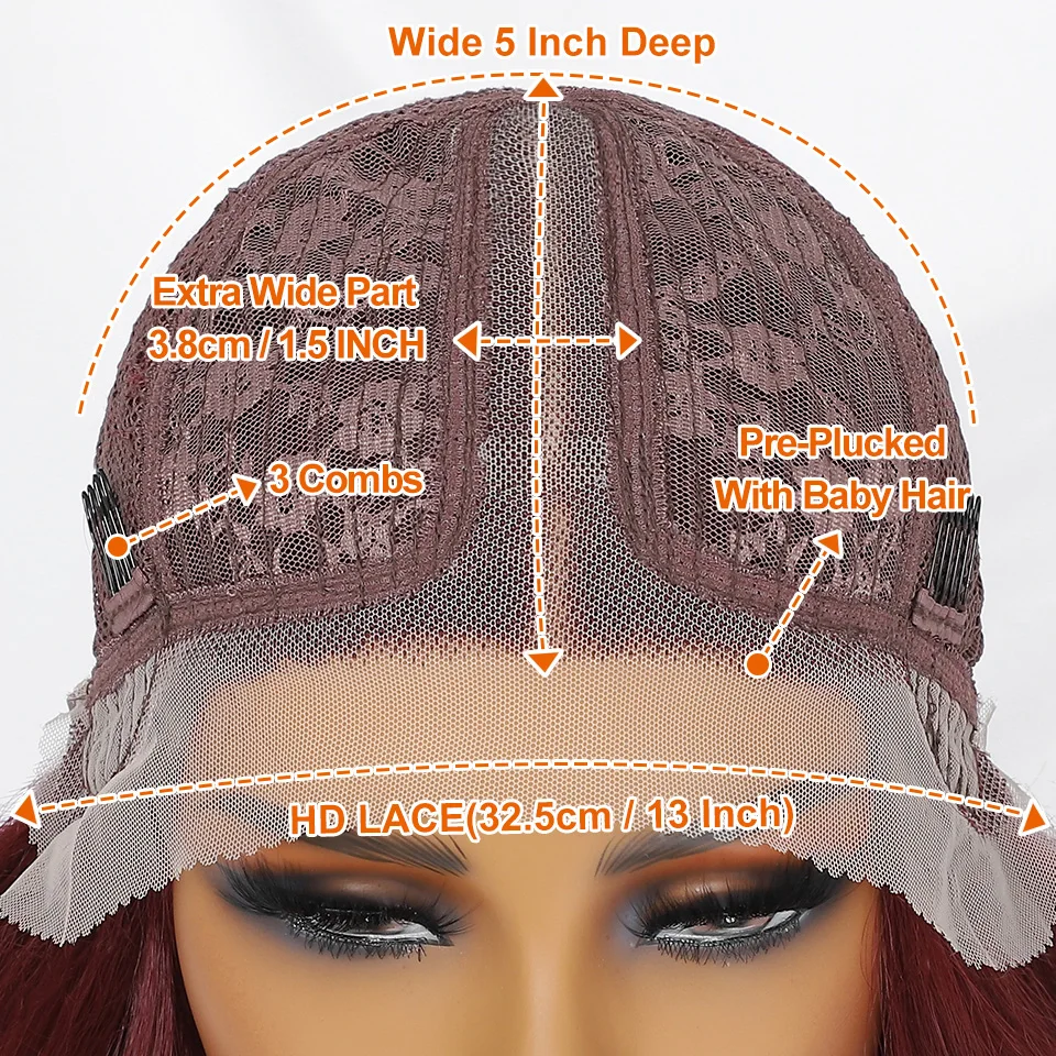 Women Chocolate Brown Lace Front Wigs - Image 4