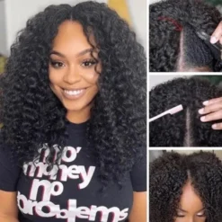 Deep Curly U Part Wig Human Hair