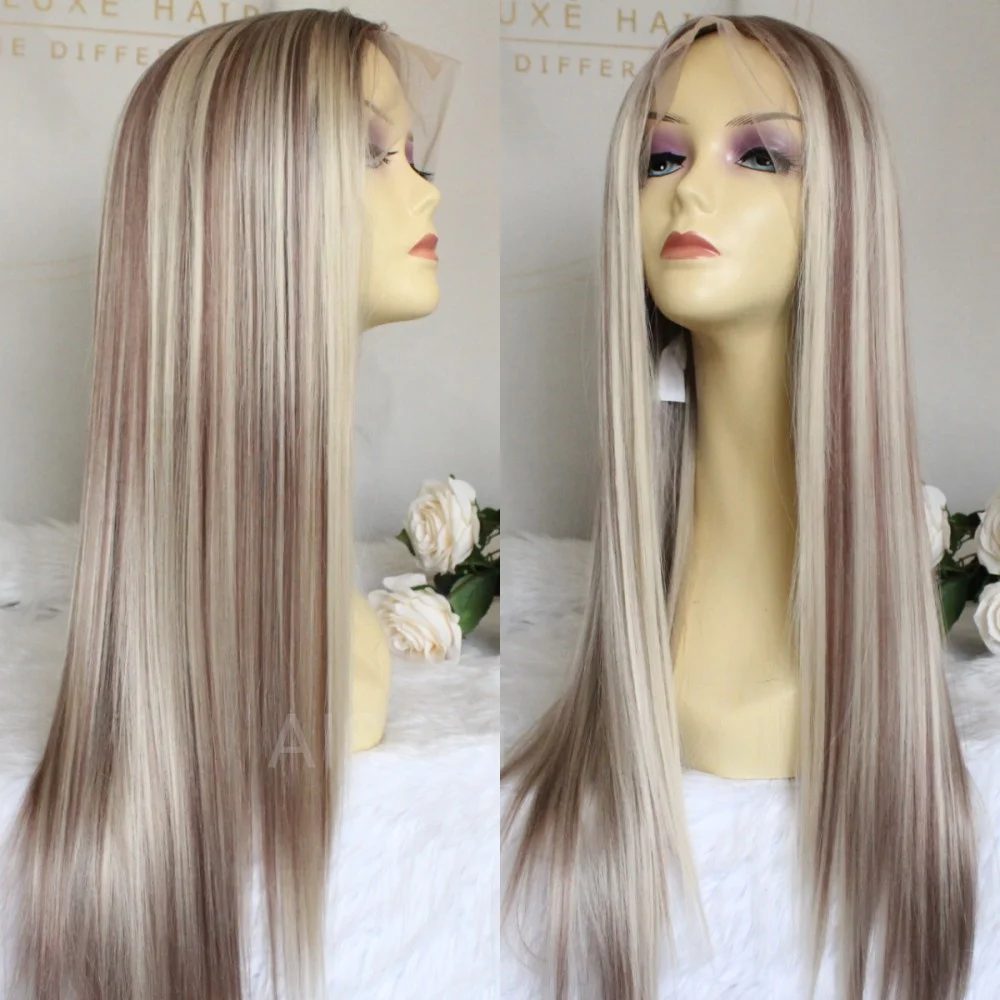 Lace Frontal Long Straight Brown Colored Wigs - Image 15