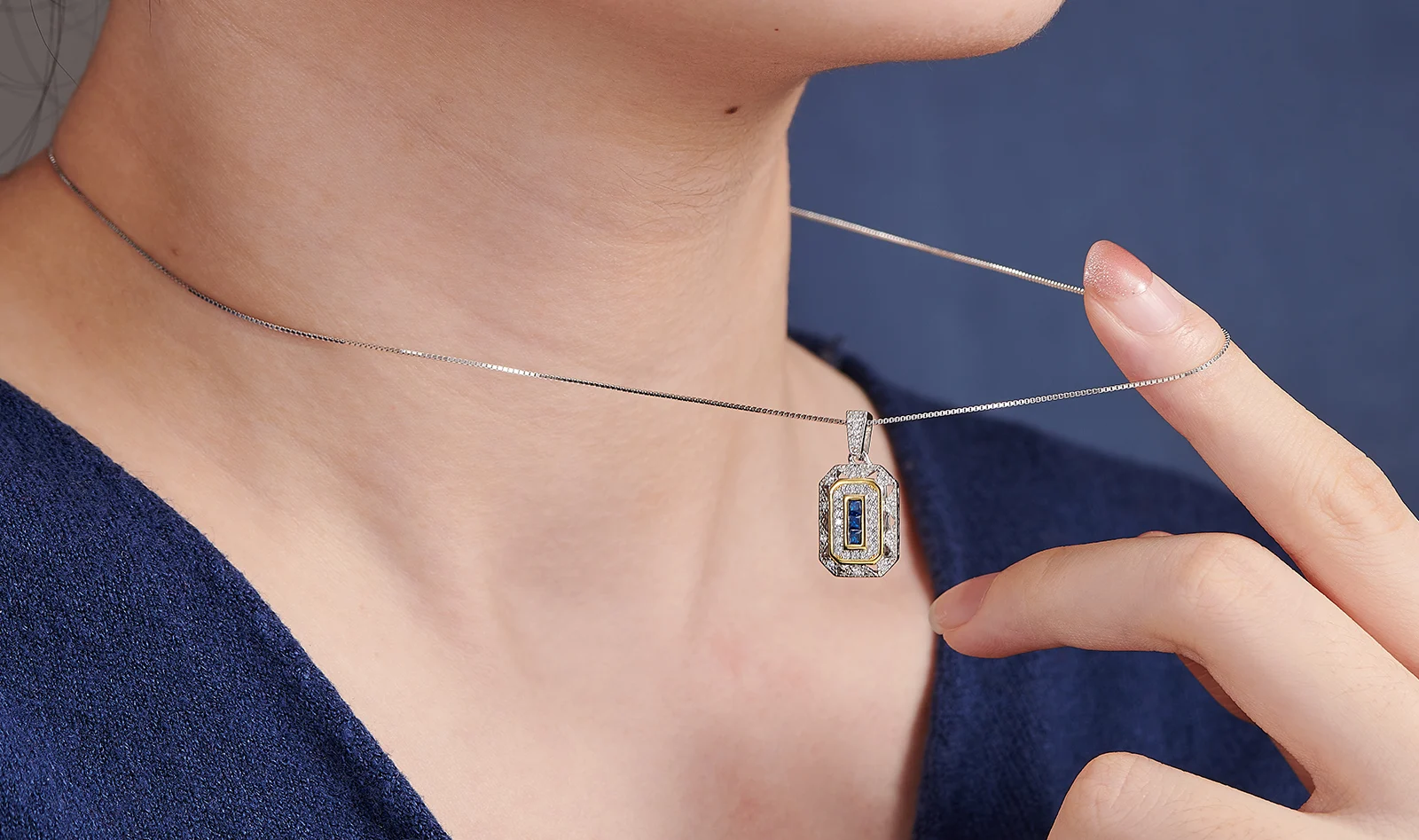 Newshe Sterling Silver Pendant Necklace for Women - Image 11