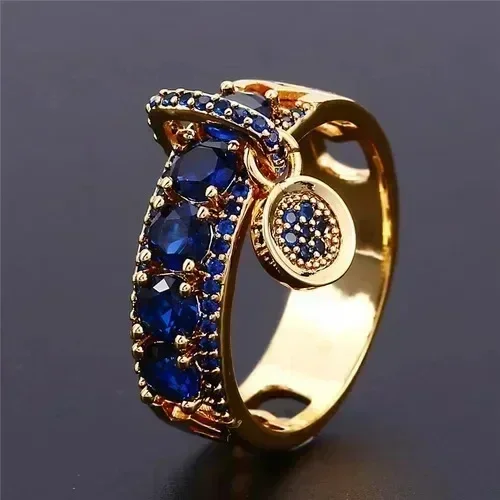 Engagement Jewelry Gifts Vintage Royal Blue Stone Ring - Image 8