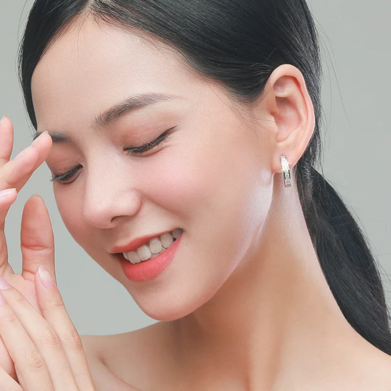 Sterling Silver Shining Zircon Earrings - Image 4