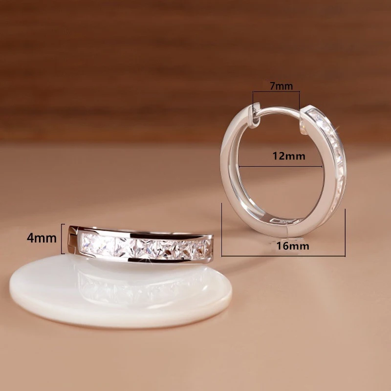 Sterling Silver Shining Zircon Earrings - Image 5