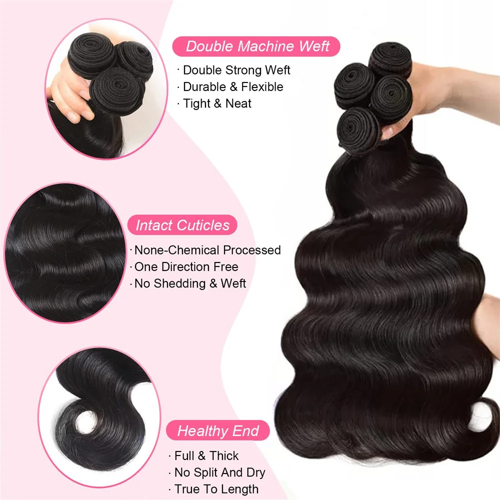 Brazilian Virgin Hair 100% Unprocessed Body Wave - Image 5