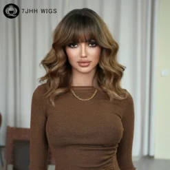 Shoulder Length Body Wave Brown Wigs