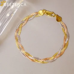 Alternative view of Italian Jewelry 925 Silver Three Color