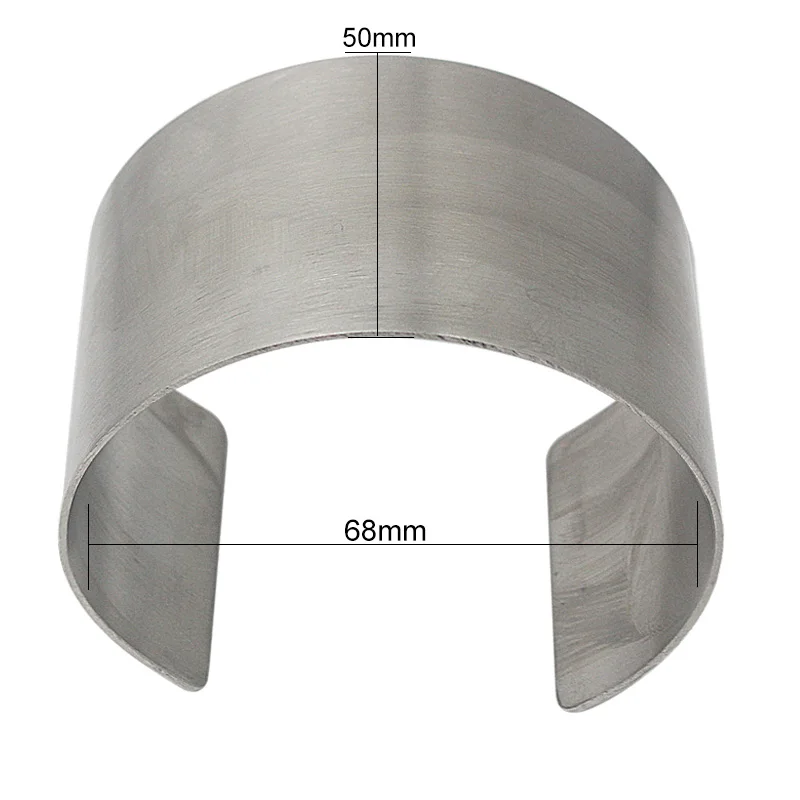 Classic Matte Silver Stainless Steel Arm Cuff - Image 3