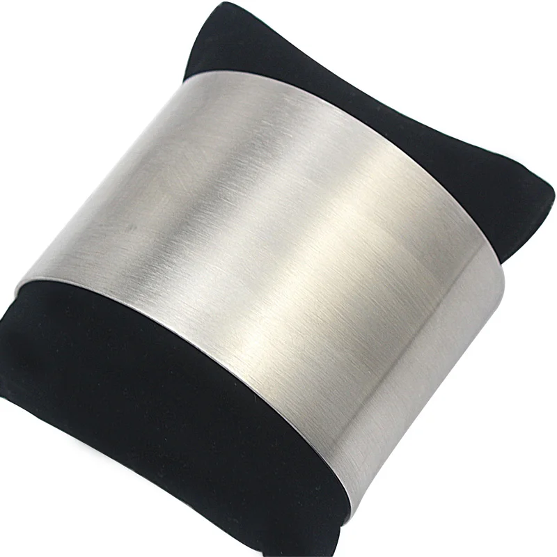 Classic Matte Silver Stainless Steel Arm Cuff - Image 2