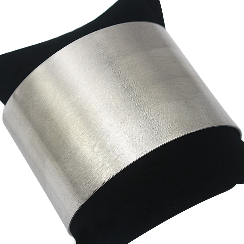 Classic Matte Silver Stainless Steel Arm Cuff - Image 6