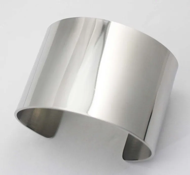 Classic Matte Silver Stainless Steel Arm Cuff - Image 7