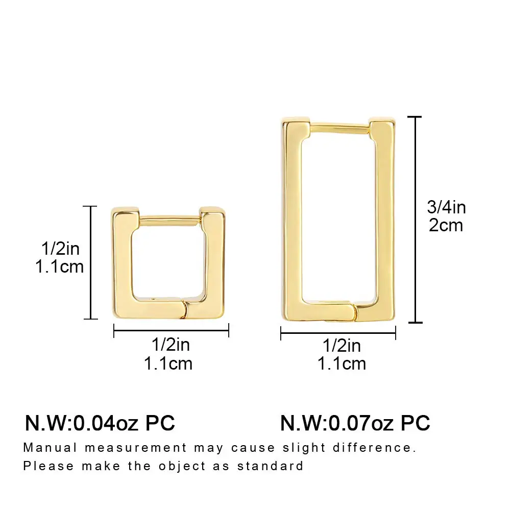 14K Gold Plated Minimalist Geometric Huggie Hoop Earrings for Women - Image 5