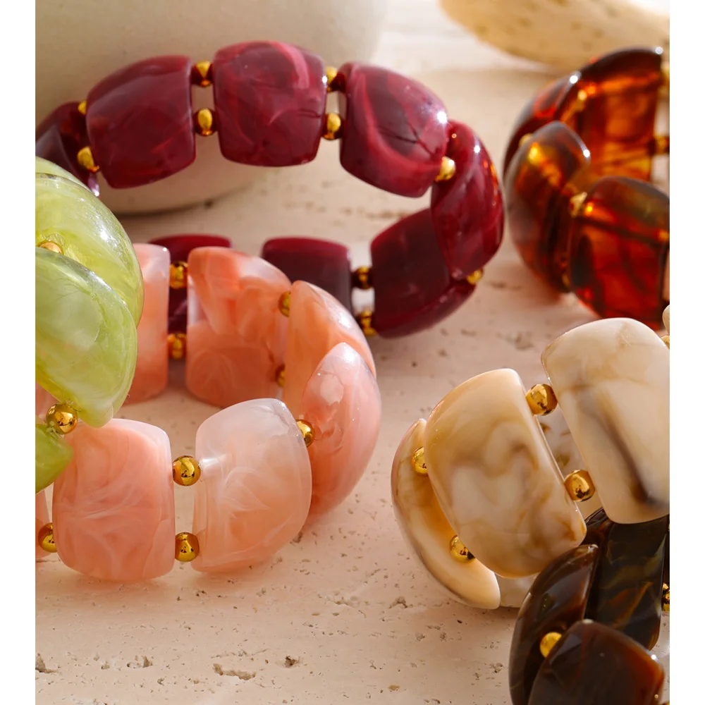 65mm Multi-Color Resin Wide Statement Bracelet Bangle - Image 4