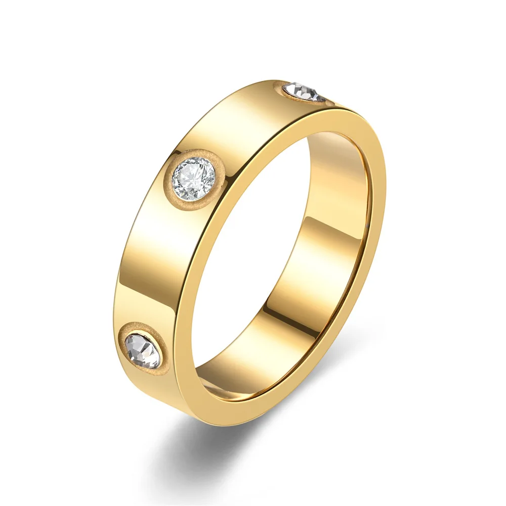 Classic Stainless Steel Zircon Ring with Simple Design for Men's and Women - Image 7