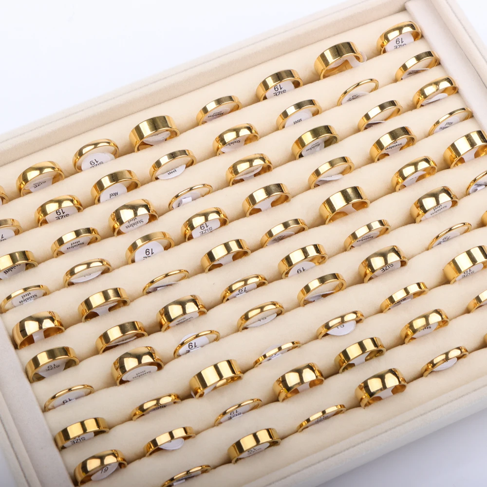 10/20PCS Classic Stainless Steel Rings – Mixed Styles - Image 10