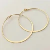 14K Gold Filled Flattened Wire Hoop Earrings