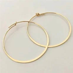 14K Gold Filled Flattened Wire Hoop Earrings