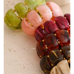 Alternative view of 65mm Multi-Color Resin Wide Statement Bracelet Bangle