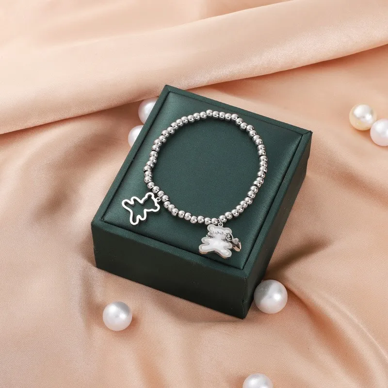 3-Piece Bear Charm Stainless Steel Jewelry Set - Image 12