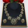 Charming Jewelry Set Luxury Design 18k Gold Plated Hollow Out Flower Shape Necklaces/Earrings