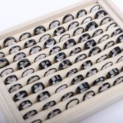 Alternative view of 10/20PCS Classic Stainless Steel Rings – Mixed Styles