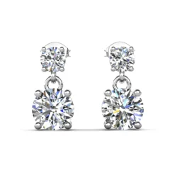 Stud Earring 18K White Gold Plated