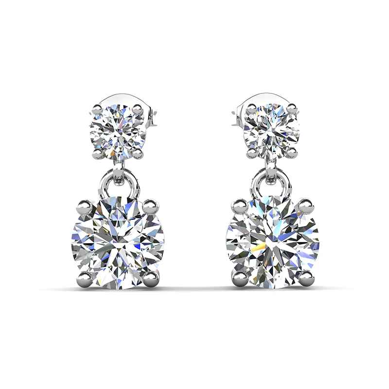 Stud Earring 18K White Gold Plated