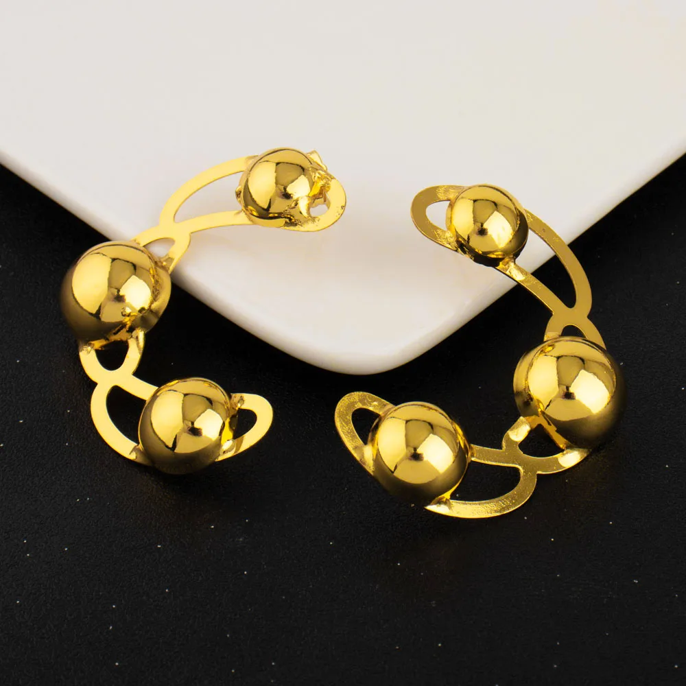 Stunning Indian 24K Gold Jewelry Set – Necklace, Earrings, Bracelet & Ring set - Image 5