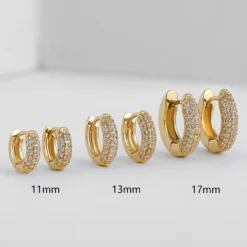 Gold Plated Earrings with CZ Zircon