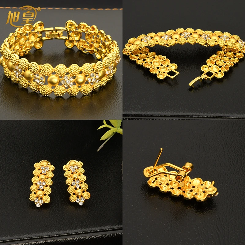 Dubai Gold Necklace & Bracelet Set – Ethiopian Arabic Charm Choker - Image 6