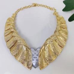 Alternative view of African Gold Color Big Jewelry Set Exaggerated Statement Large Necklace Bracelet