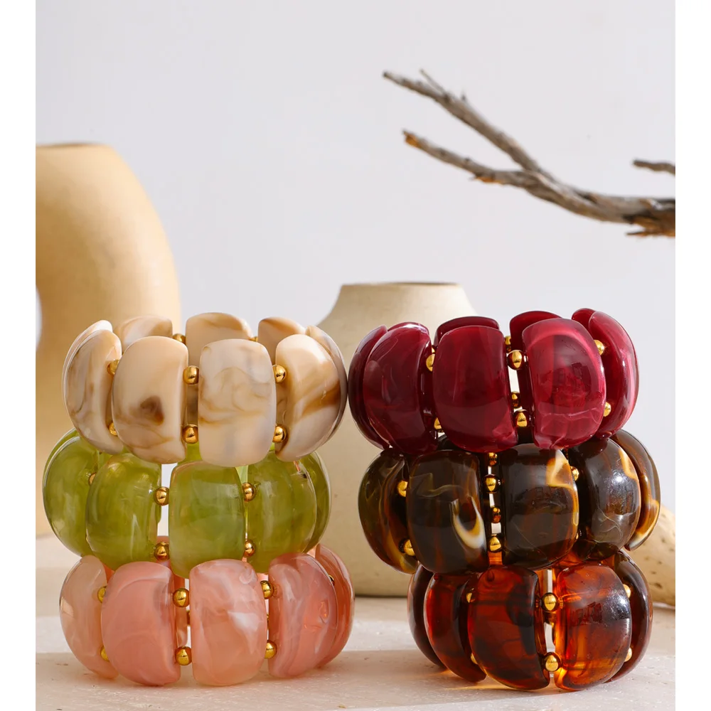 65mm Multi-Color Resin Wide Statement Bracelet Bangle - Image 5