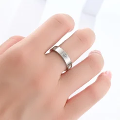 Alternative view of Classic Stainless Steel  Zircon Ring with Simple Design for Men's and Women