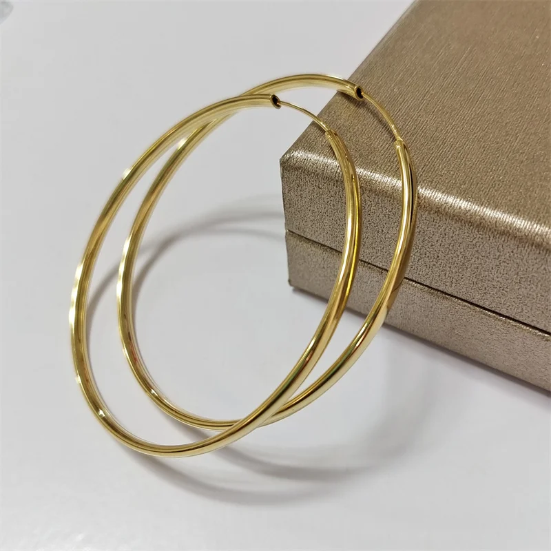 18K Gold Plated Hoop Earrings For Women 925ng Silver - Image 4