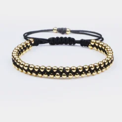 Classic Stainless Steel Men Bracelet 4MM Ball Beaded Stone