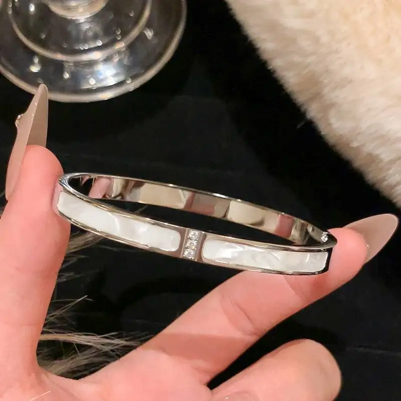 Classic Stainless Steel Bracelet Inlaid With Zircon For Daily Wear - Image 8