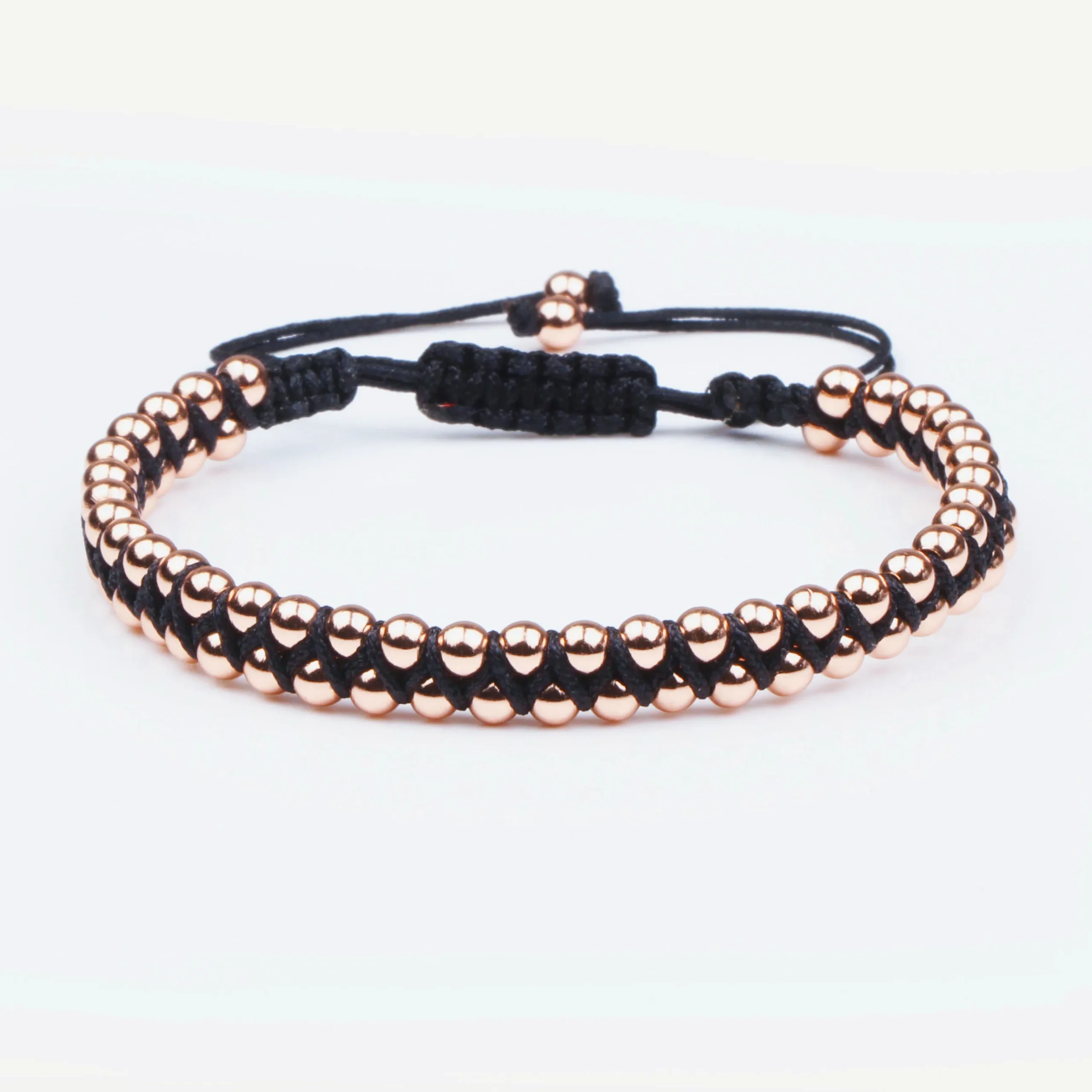 Classic Stainless Steel Men Bracelet 4MM Ball Beaded Stone - Image 6