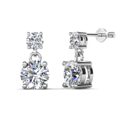 Alternative view of Stud Earring 18K White Gold Plated