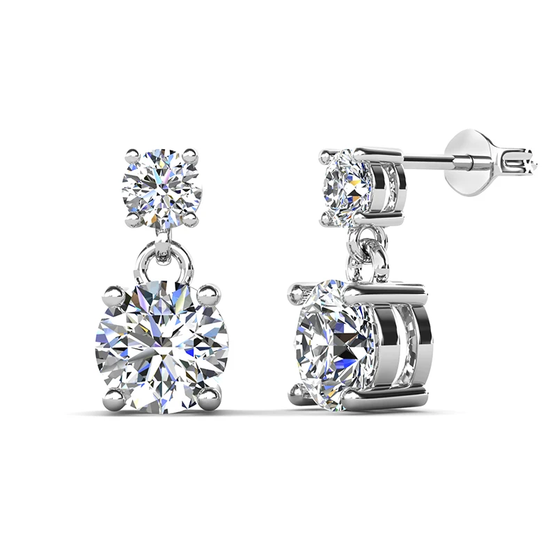 Stud Earring 18K White Gold Plated - Image 2