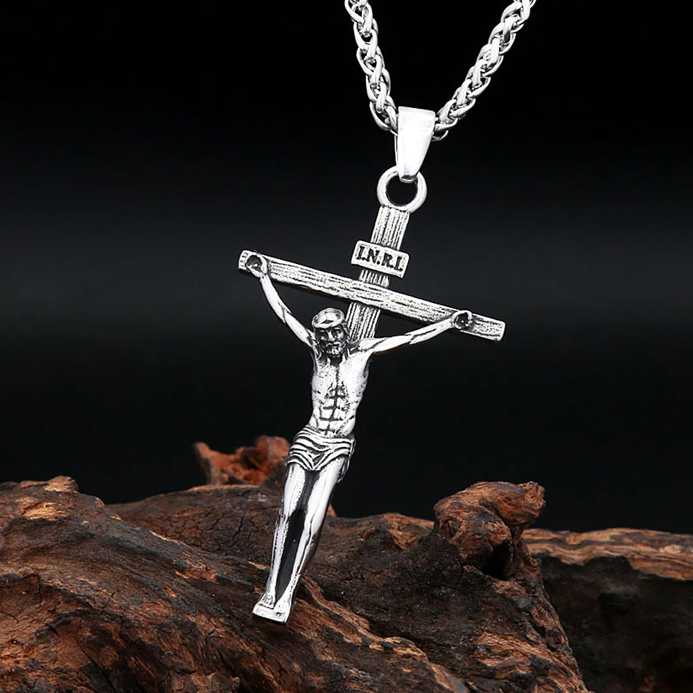 Jesus On The Cross Pendant Necklaces For Men Stainless Steel - Image 5