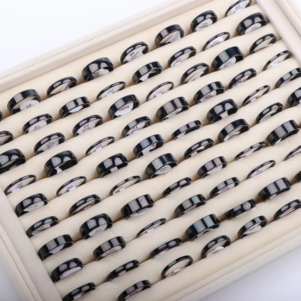 10/20PCS Classic Stainless Steel Rings – Mixed Styles - Image 9