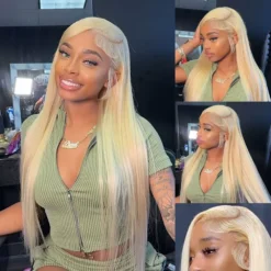 220 Density Straight Blonde 613 HD Lace Frontal Wig 13x6 Brazilian Human Hair Wigs For Women 13x4 Lace Frontal Colored Wig