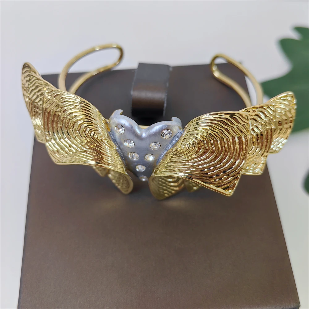 African Gold Color Big Jewelry Set Exaggerated Statement Large Necklace Bracelet - Image 4