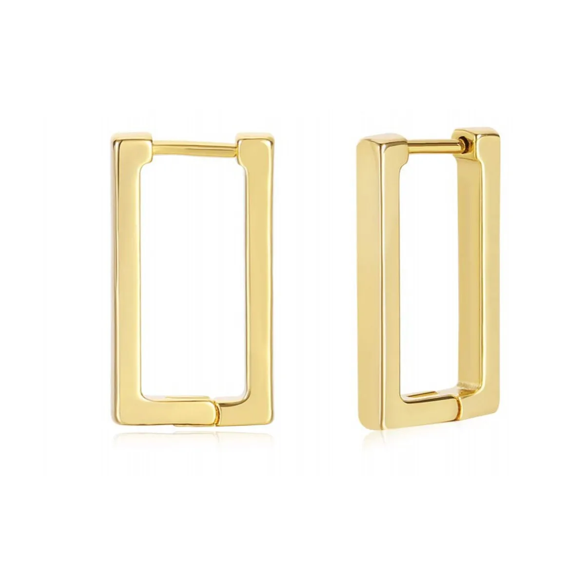 14K Gold Plated Minimalist Geometric Huggie Hoop Earrings for Women - Image 10