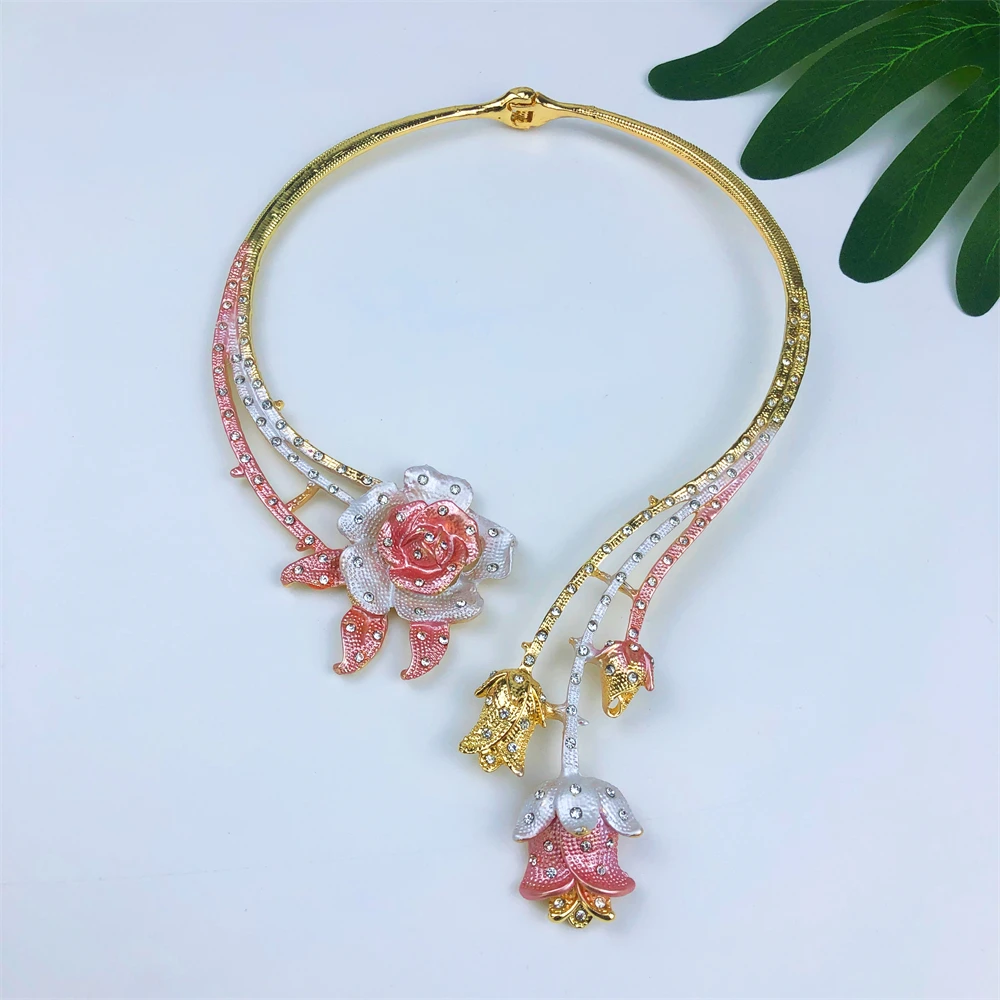 Brazil Gold-Plated Jewelry Set – Necklace, Earrings, Ring & Bracelet for Women, Luxury Dubai Style - Image 2