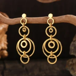 Geometric Gold Hollow Hoop Earrings