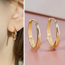 Versatile Gold Color Hoop Earrings