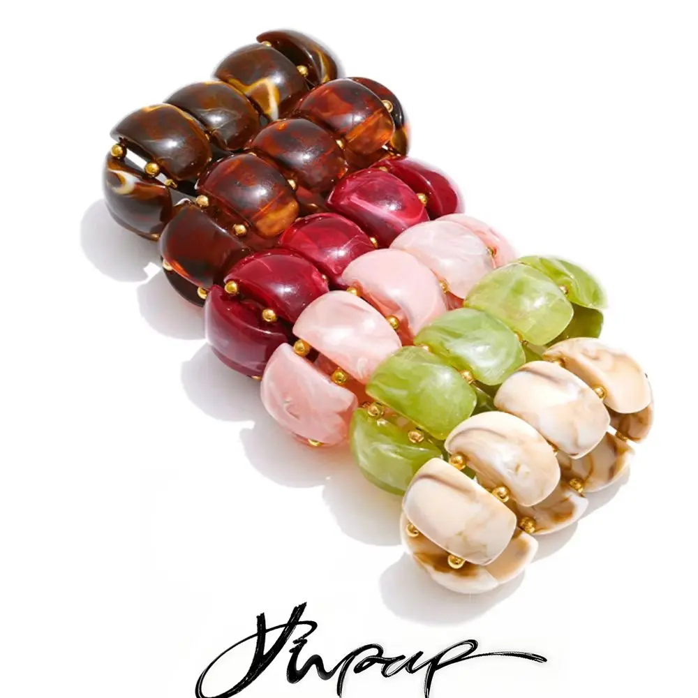 65mm Multi-Color Resin Wide Statement Bracelet Bangle