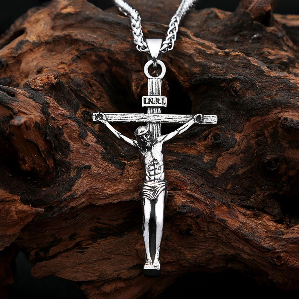Jesus On The Cross Pendant Necklaces For Men Stainless Steel - Image 2
